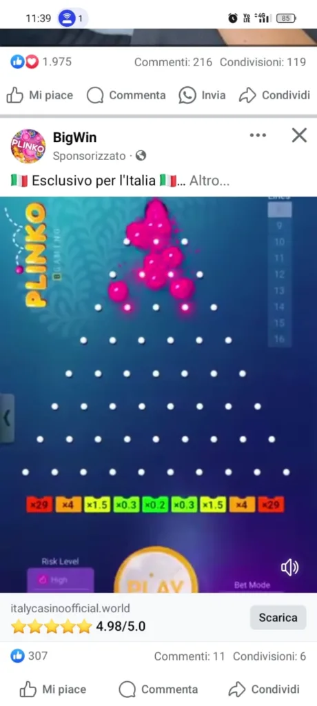 Truffa Plinko 